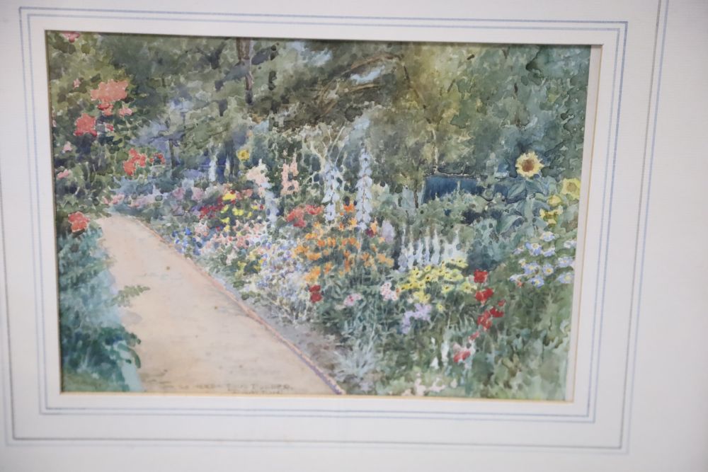 Edmund Thomas Parris (1793-1873), watercolour, Allegorical study, signed, 16 x 11cm, a landscape by W. Newall Johnson, four watercolour